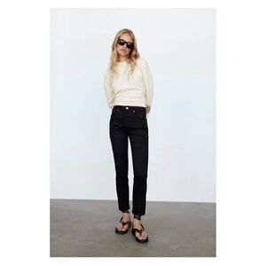 Zara Black The 90’s Slim Straight Denim Jeans, Women’s Size 4